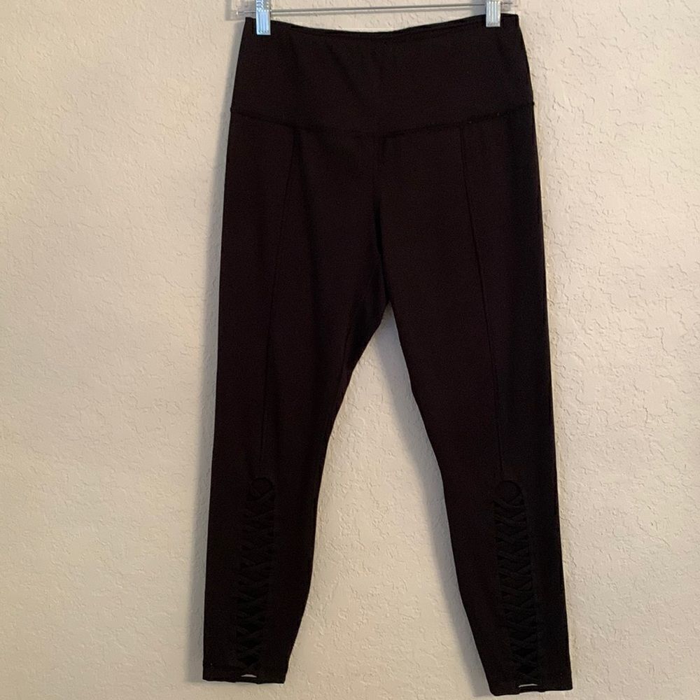 Yoga Lucius Black Large Pants With Lacing Down The Legs Size L